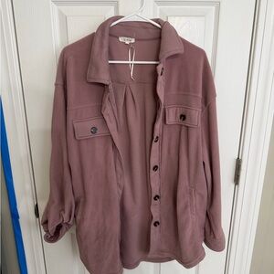LA MIEL Mauve oversized fleece jacket